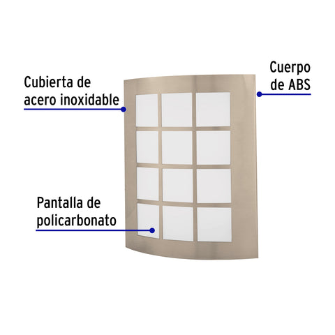 Arbotante decorativo de LED 15 W acero inoxidable luz cálida | ARB-003L | 48011