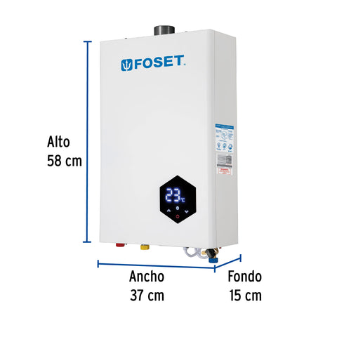 Calentador instantáneo modulante, 14L, 2 serv, gas LP, FOSET | CALE-14IM | 48015