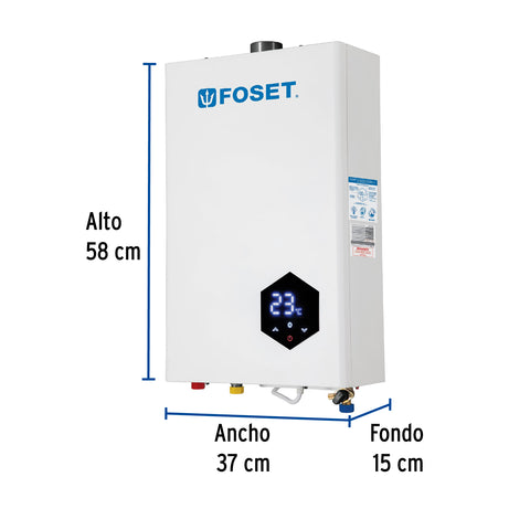 Calentador instantáneo modulante, 16L, 3 serv, gas LP, FOSET | CALE-16IM | 48016