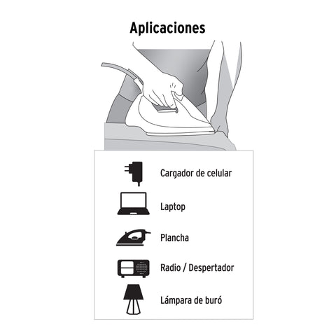 Extensión eléctrica doméstica 10 m clavija plana, café | ED-10C | 48037