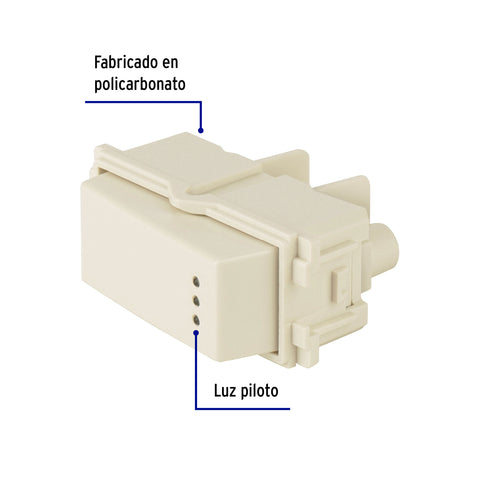 Interruptor sencillo con luz piloto, línea Italiana, marfil | APSEP-I | 48055