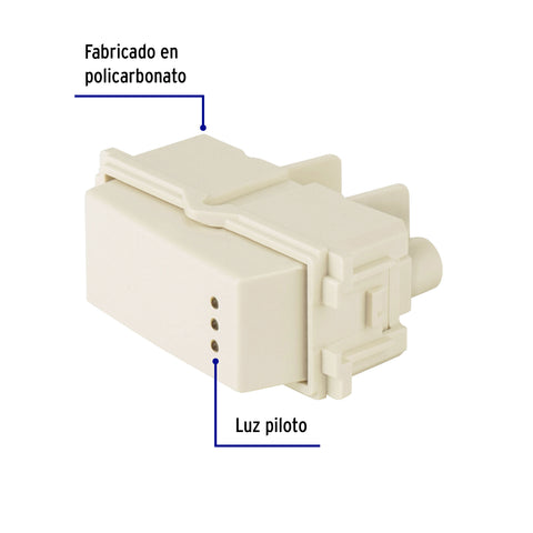Interruptor de 3 vías con luz piloto, línea Italiana, marfil | APSEP-EI | 48056