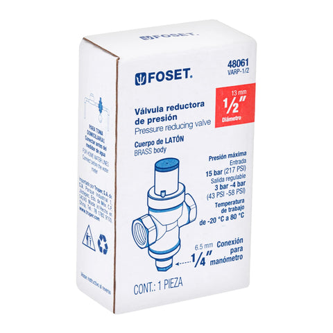 Válvula reductora de presión 1/2', FOSET | VARP-1/2 | 48061