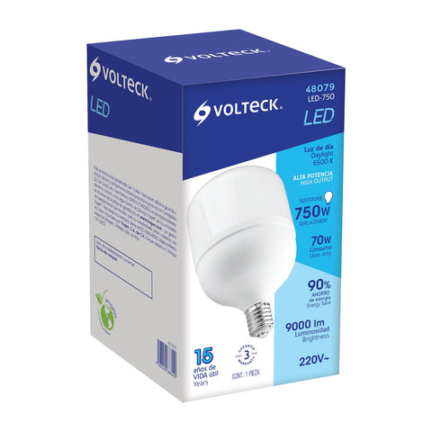 Lámpara LED alta potencia 70 W (equiv. 750 W), luz de día | LED-750 | 48079