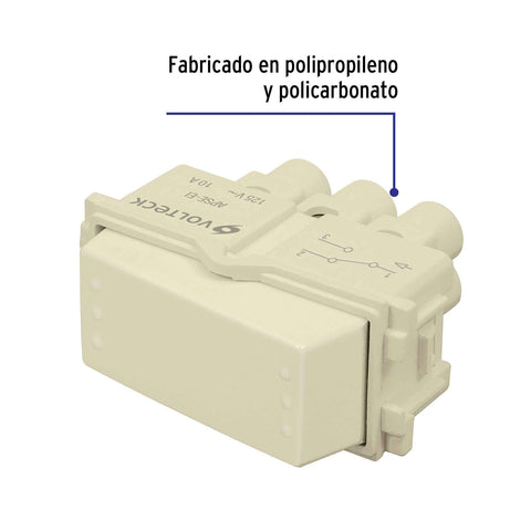 Interruptor de 3 vías, línea Italiana, color marfil, Volteck | APSE-EI | 48083