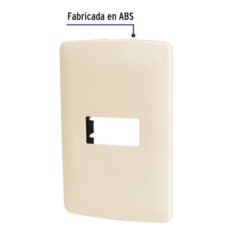 Placa 1 módulo de ABS, línea Italiana, color marfil, Volteck | PPSE-I | 48088