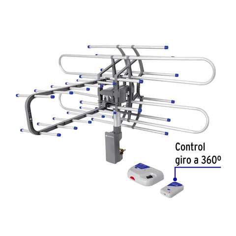 Antena aérea para TV HD, giratoria 360° con control, Volteck | ANGI-360 | 48115