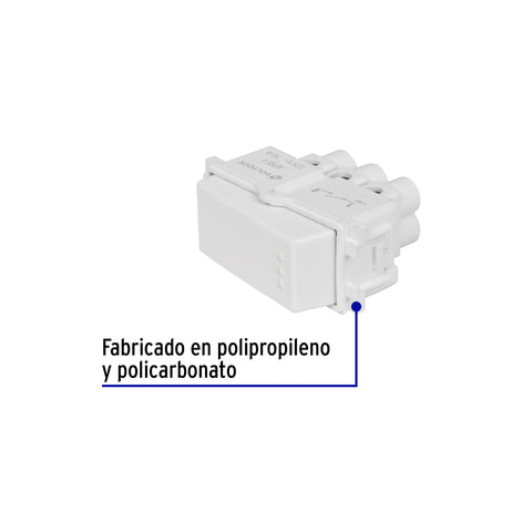 Interruptor sencillo, línea Italiana, color blanco, Volteck | APSE-IB | 48132