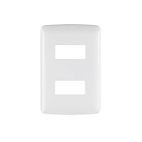 Placa 2 módulos de ABS, línea Italiana, color blanco | PPDO-IB | 48133