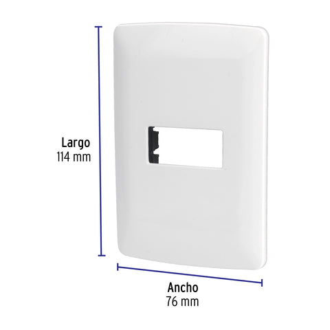Placa 1 módulo de ABS, línea Italiana, color blanco, Volteck | PPSE-IB | 48134