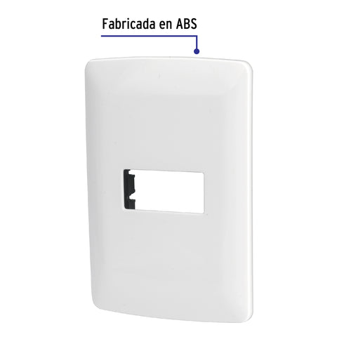 Placa 1 módulo de ABS, línea Italiana, color blanco, Volteck | PPSE-IB | 48134