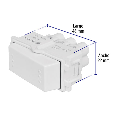 Interruptor de 3 vías, línea Italiana, color blanco, Volteck | APSE-EIB | 48137