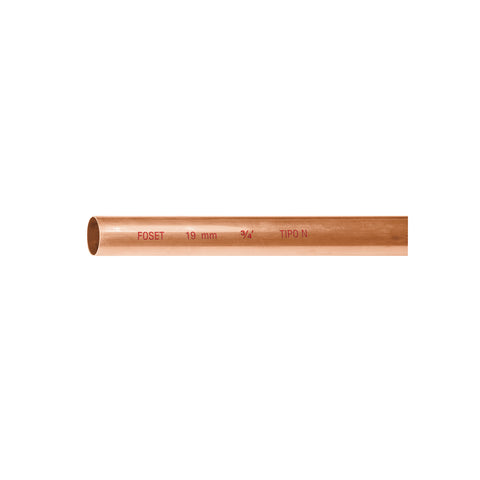 Tubo rígido de cobre 3/4' tipo 'N', 3m, 0.9kg, FOSET | CC-002N | 48152