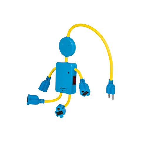 Multicontacto 16 AWG figura de niño con 4 entradas, Volteck | MUL-4NI | 48182