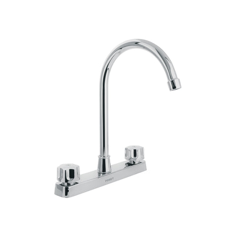 Mezcladora 8' fregadero, ABS, cuello curvo, hexagonal, BASIC | FP-320 | 48193