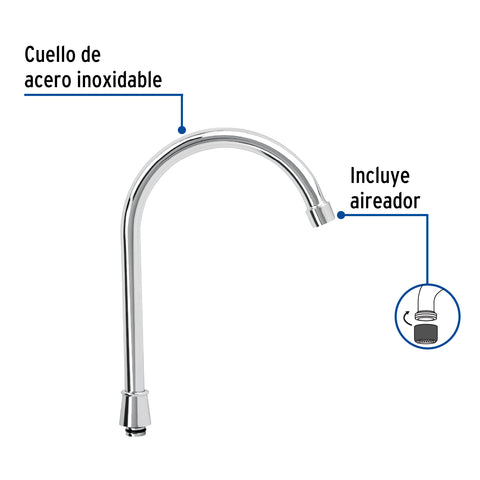 Cuello alto para mezcladora de fregadero, cromo, BASIC | CR-320 | 48195