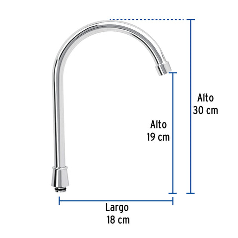 Cuello alto para mezcladora de fregadero, cromo, BASIC | CR-320 | 48195