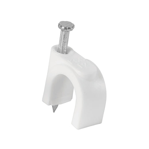 Bolsa con 20 grapas blancas de 10 mm para cable redondo | GCU-10B | 48274