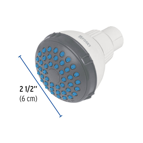 Regadera redonda de ABS 2-1/2' gris-blanca sin brazo, BASIC | R-516S | 48294