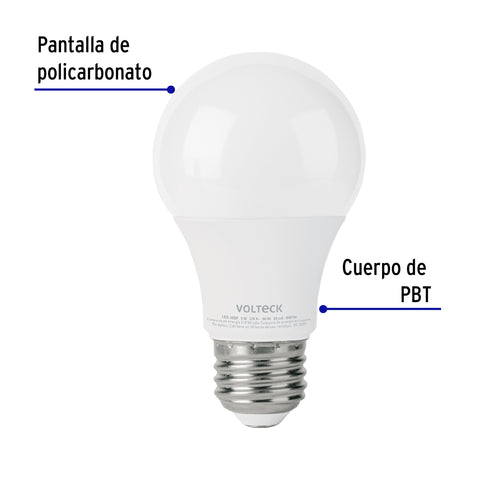 Lámpara de LED atenuable tipo bulbo 9 W luz de día, blíster | LED-60DF | 48297