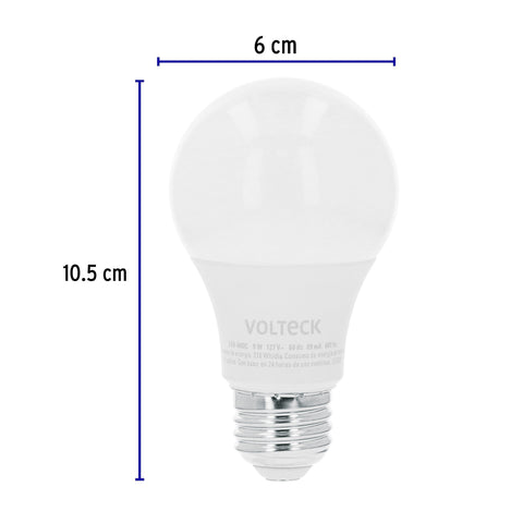 Lámpara de LED atenuable tipo bulbo 9 W luz cálida, blíster | LED-60DC | 48298