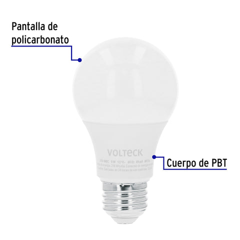 Lámpara de LED atenuable tipo bulbo 9 W luz cálida, blíster | LED-60DC | 48298