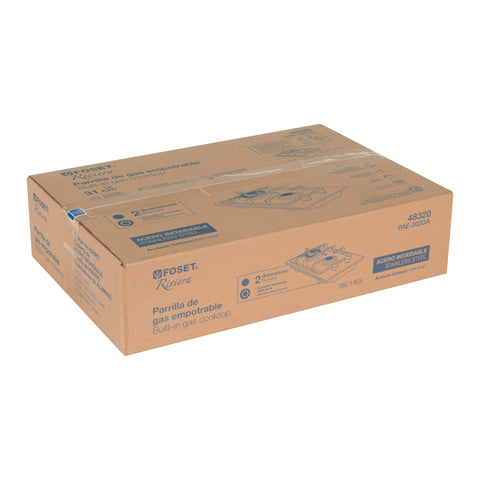 Parrilla gas empotrable 30cm, 2 quem, acero inox, RIVIERA | PAE-302GA | 48320