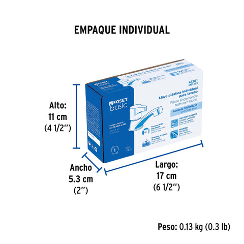 Llave individual lavabo, ABS, palanca, BASIC | MP-143 | 48381