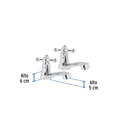 Juego llaves individuales lavabo, ABS, cruceta, BASIC | MP-244 | 48384
