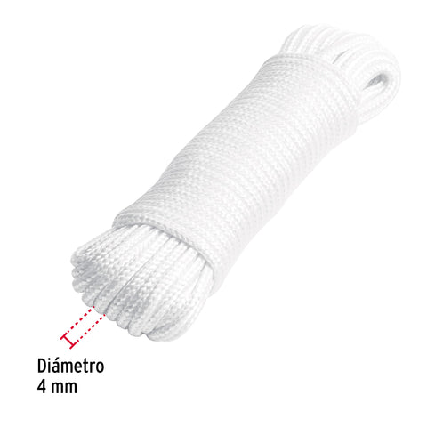 Piola de poliéster diamante de 4mmx15m blanca, madeja, FIERO | PIO-415P | 48392