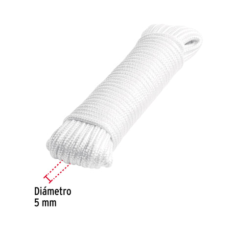 Piola de poliéster diamante de 5mmx15m blanca, madeja, FIERO | PIO-515P | 48393