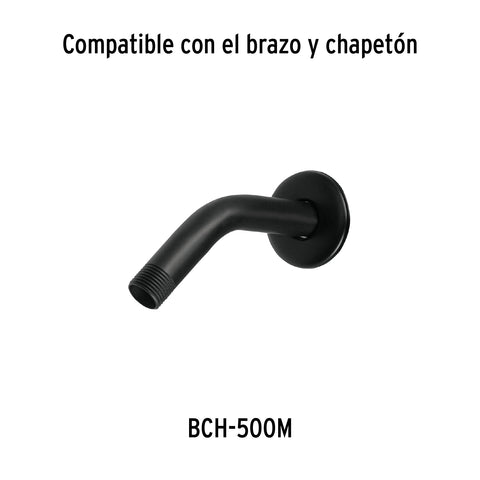 Regadera cuadrada de ABS 3-3/4' sin brazo, negro, BASIC | R-401SM | 48421