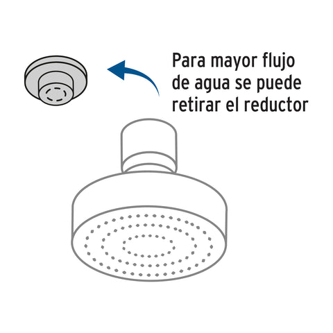 Regadera redonda 4-1/4' brazo y chapetón, negro, BASIC | R-402M | 48422