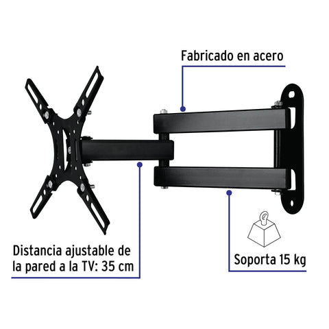 Soporte para pantallas 14' a 40' mov. angular y articulado | TVSM-40 | 48428