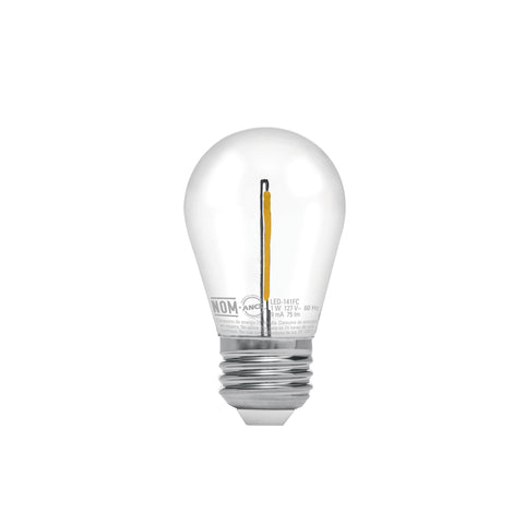 Lámpara LED S14 con filamento 1 W luz cálida, caja, Volteck | LED-141FC | 48452