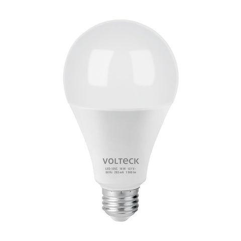 Lámpara LED A25 18 W (equiv. 125 W) luz cálida, caja Volteck | LED-125C | 48459