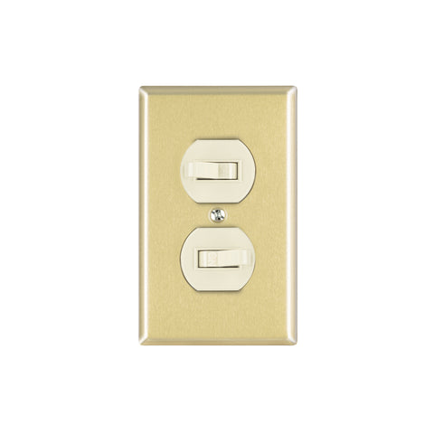 Placa armada 2 interruptor sencillo, línea Standard,aluminio | PA-APDO-SA | 48498
