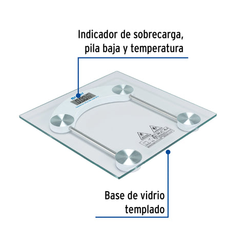 Báscula digital 180kg para baño, FOSET | BASC-180T | 48526