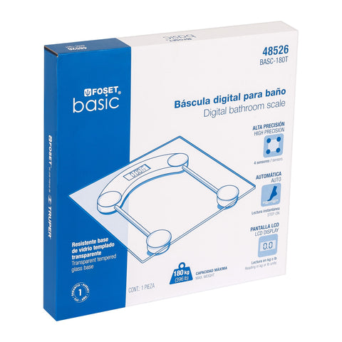 Báscula digital 180kg para baño, FOSET | BASC-180T | 48526