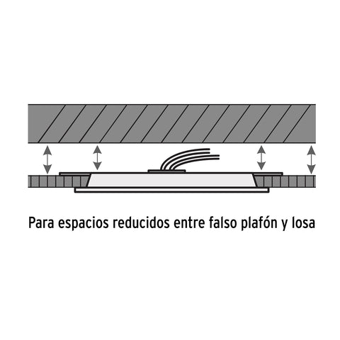 Luminario LED plafón 12W 6500K ultradelgado redondo, VOLTECK | EMP-201L | 48547