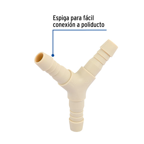 Yee inserción 1/2' de polipropileno, FOSET | CM-772 | 48558