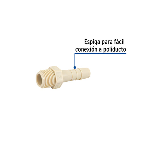 Adaptador inserción rosca exterior de 1/2' x 3/8', FOSET | CM-611 | 48573