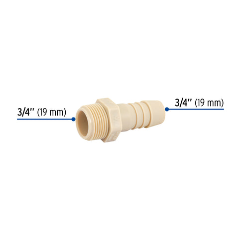 Adaptador inserción rosca exterior de 3/4' x 3/4', FOSET | CM-613 | 48575