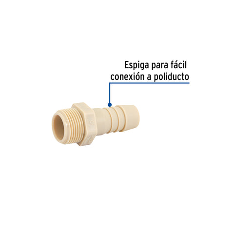 Adaptador inserción rosca exterior de 3/4' x 3/4', FOSET | CM-613 | 48575