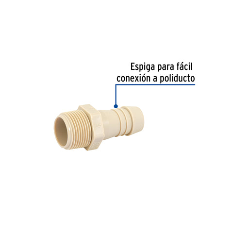 Adaptador inserción rosca exterior de 1'x 1', FOSET | CM-614 | 48576