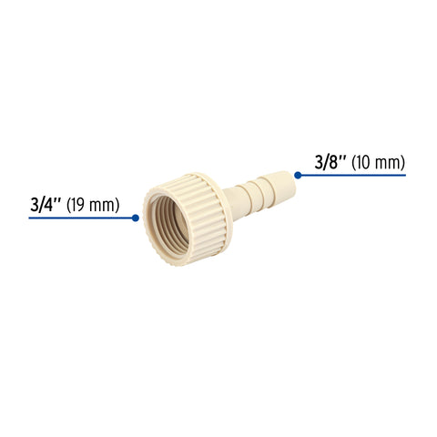 Adaptador hembra movible de polipropileno 3/4' x 3/8', FOSET | CM-630 | 48577