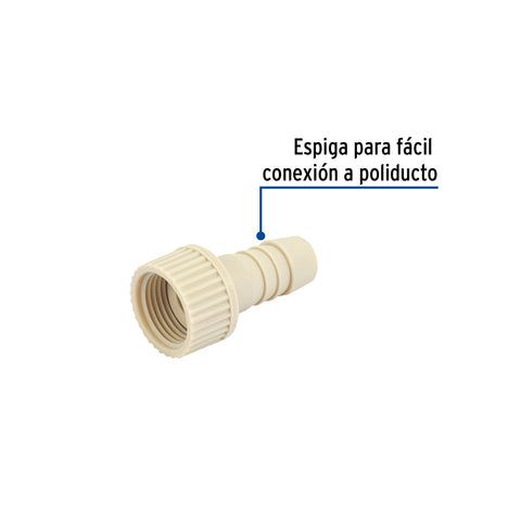 Adaptador hembra movible de polipropileno 3/4' x 3/4', FOSET | CM-632 | 48579