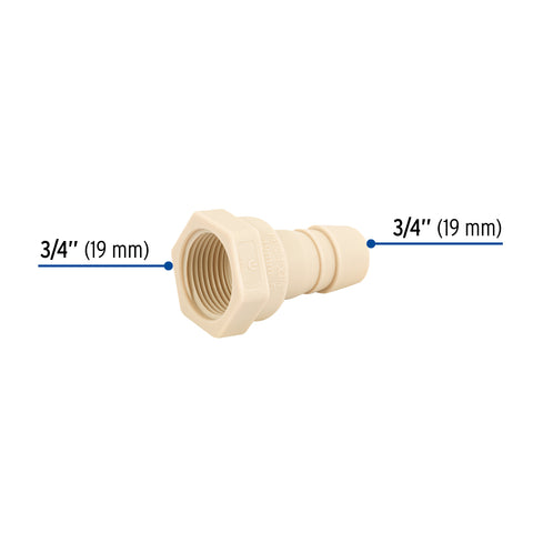 Adaptador inserción rosca interior de 3/4' x 3/4', FOSET | CM-602 | 48581