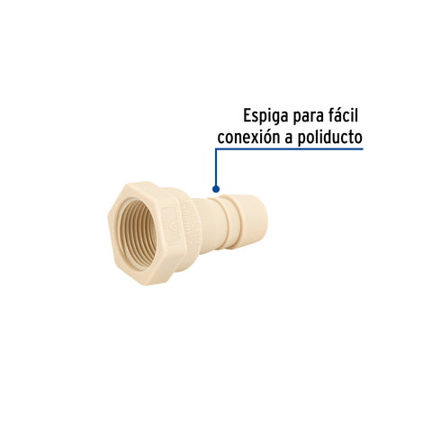Adaptador inserción rosca interior de 3/4' x 3/4', FOSET | CM-602 | 48581