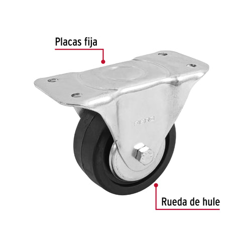 Rodaja hule 4', placa fija con balero, carga 100 kg, FIERO | RO-115 | 48601
